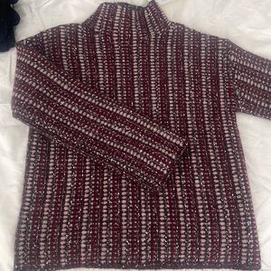 Theory Alphaca Inlay Tneck Sweater NWT